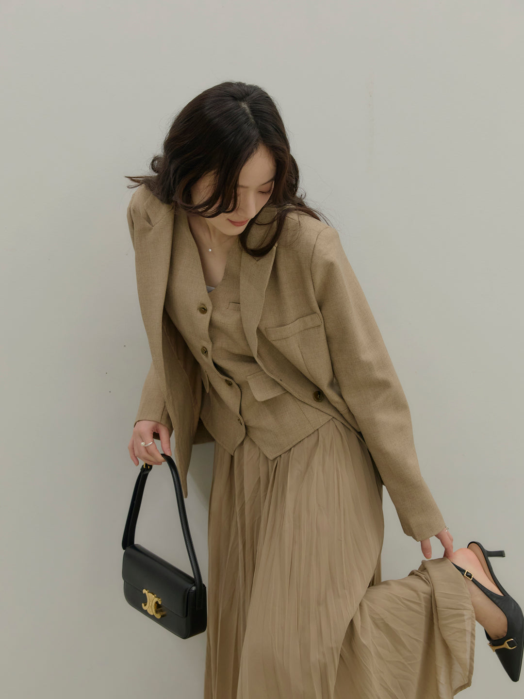 ジャケット&ベスト&プリーツスカート3 PIECES SET UP