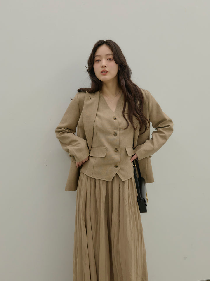 ジャケット&ベスト&プリーツスカート3 PIECES SET UP