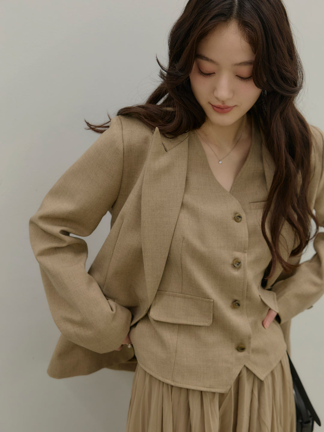 ジャケット&ベスト&プリーツスカート3 PIECES SET UP