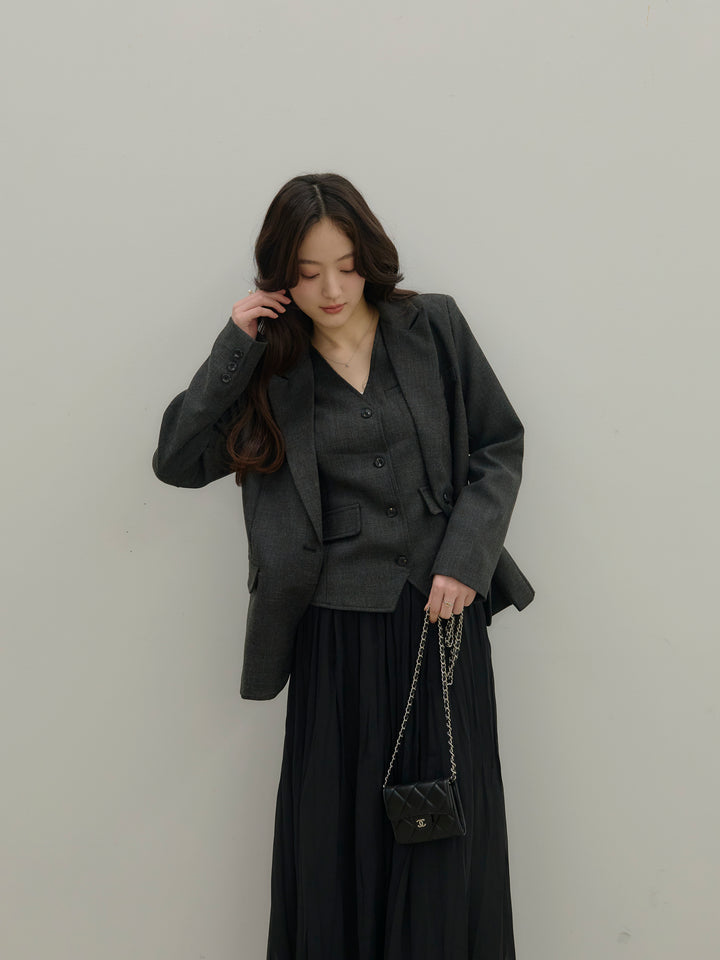 ジャケット&ベスト&プリーツスカート3 PIECES SET UP