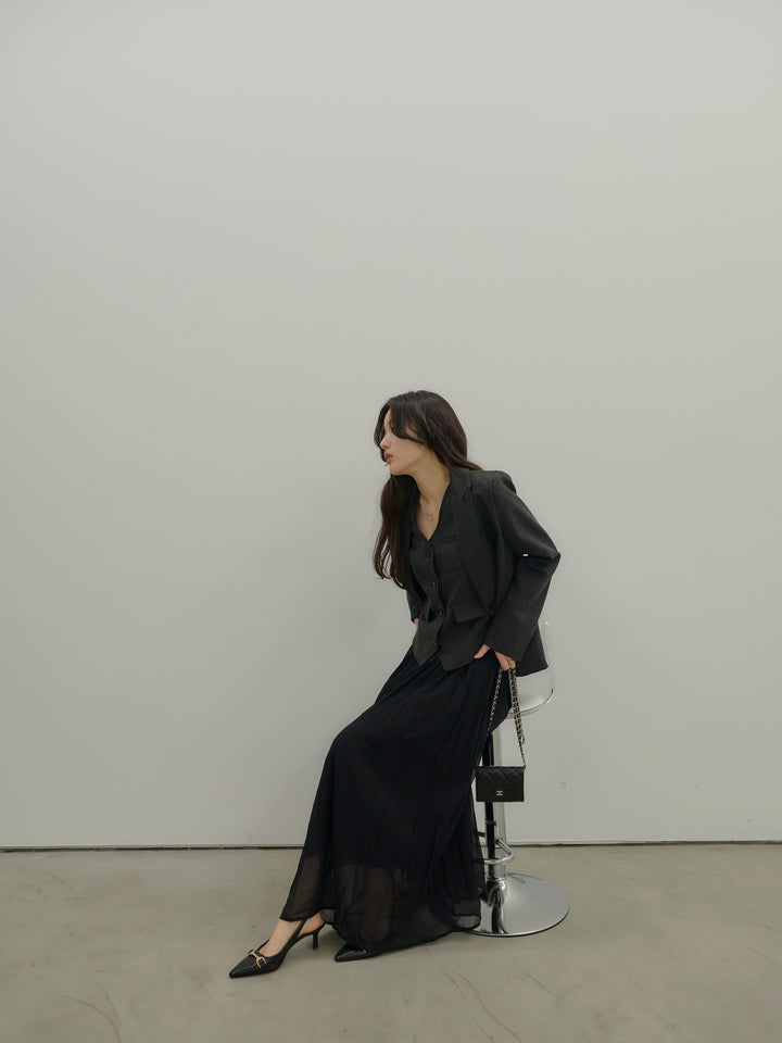 ジャケット&ベスト&プリーツスカート3 PIECES SET UP