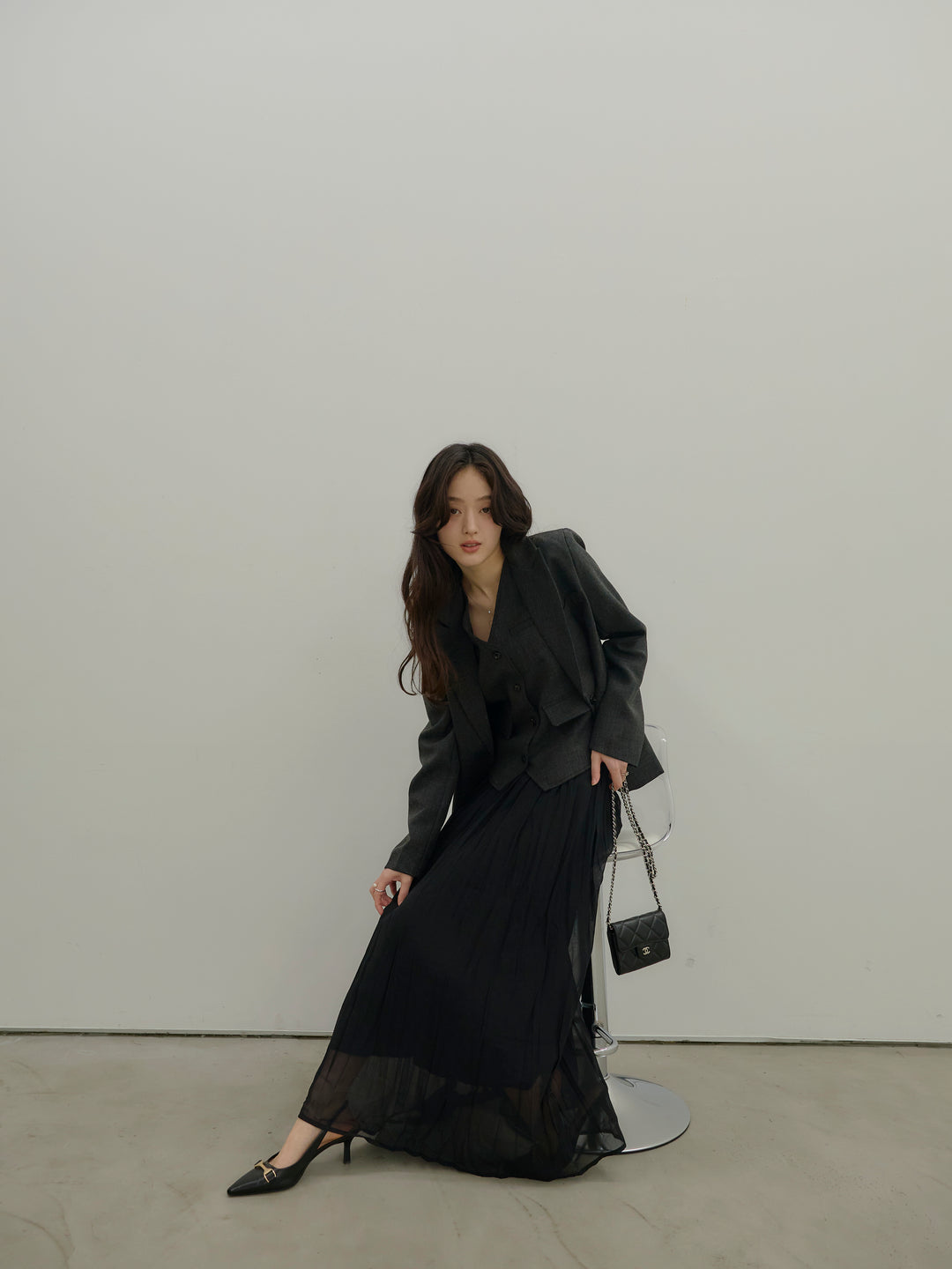 ジャケット&ベスト&プリーツスカート3 PIECES SET UP