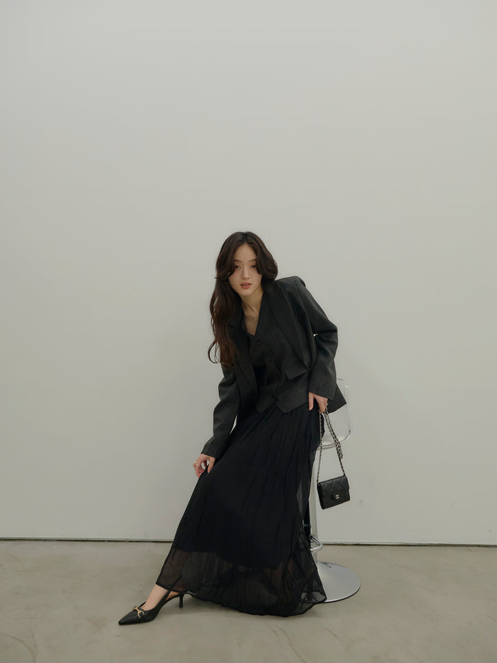 ジャケット&ベスト&プリーツスカート3 PIECES SET UP