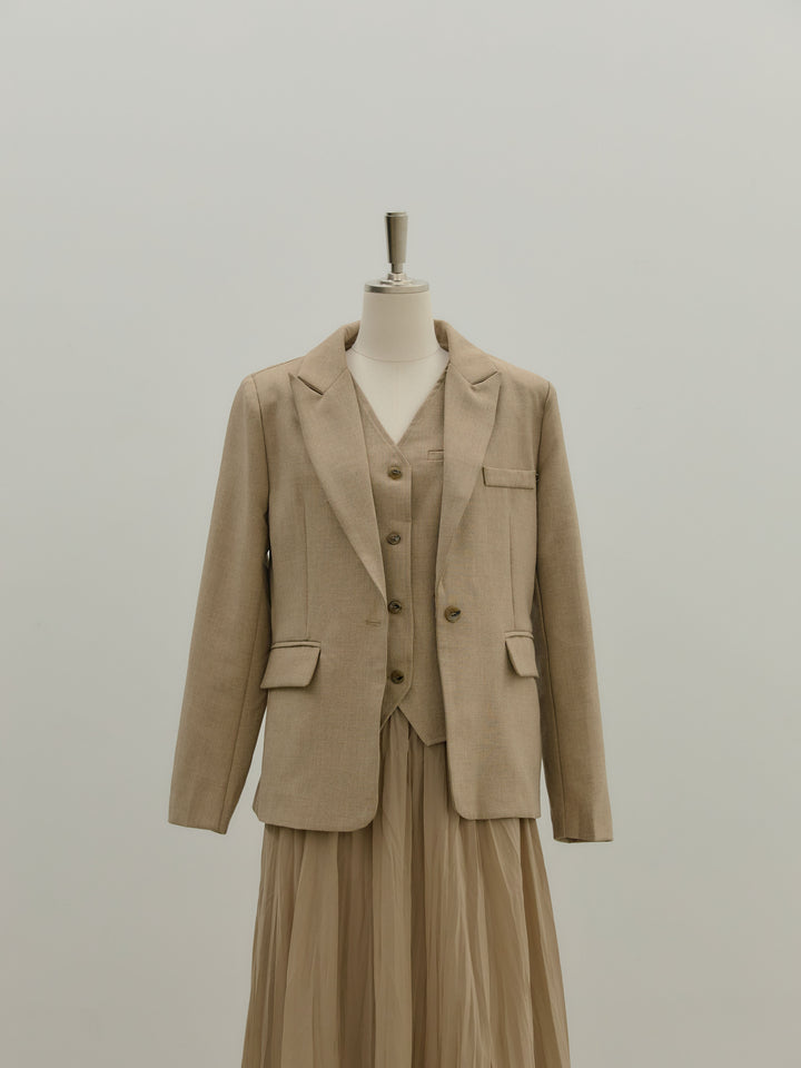 ジャケット&ベスト&プリーツスカート3 PIECES SET UP