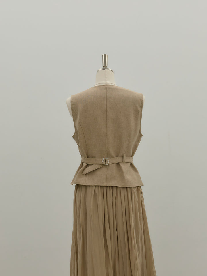 ジャケット&ベスト&プリーツスカート3 PIECES SET UP