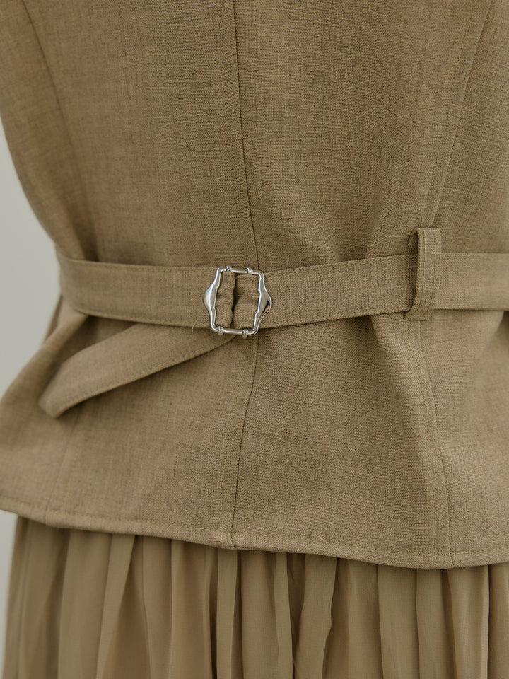 ジャケット&ベスト&プリーツスカート3 PIECES SET UP