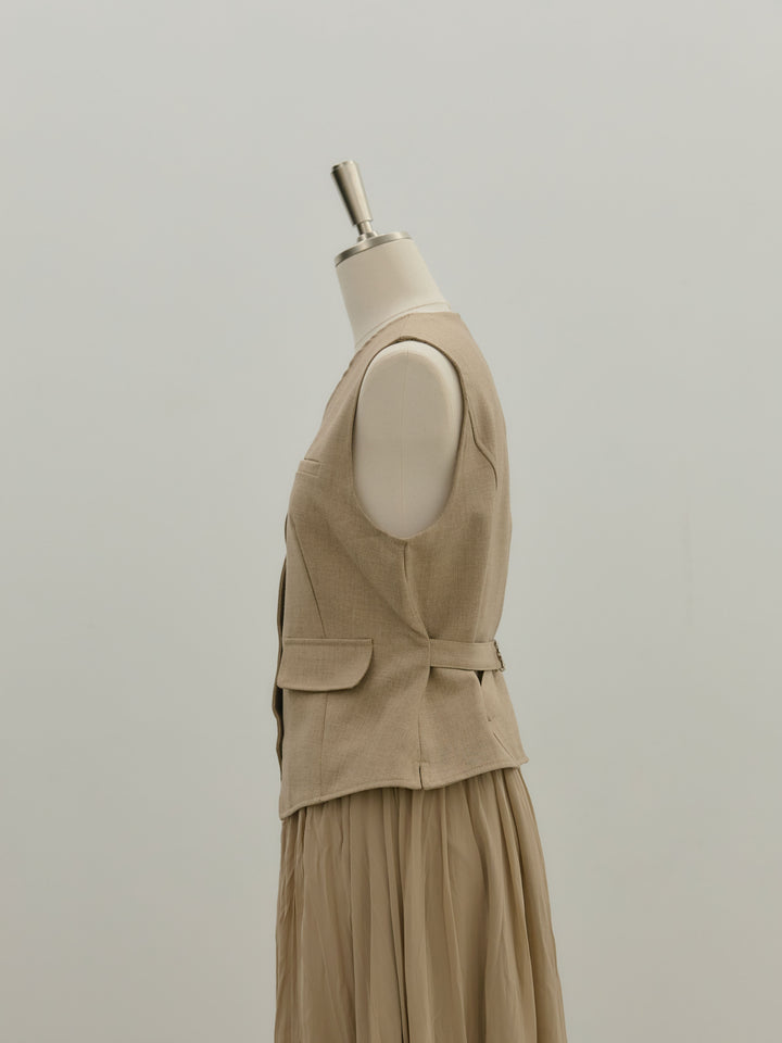 ジャケット&ベスト&プリーツスカート3 PIECES SET UP