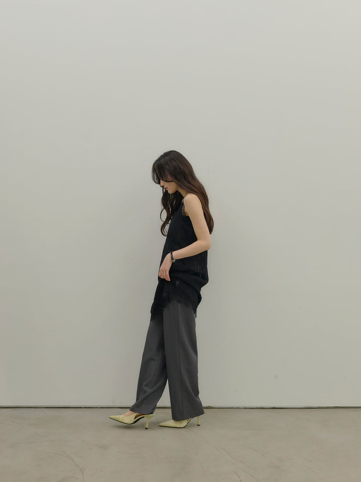 【SET】デザインレースチュニックミニドレス+【Essential】Authentic straight pants(2set)