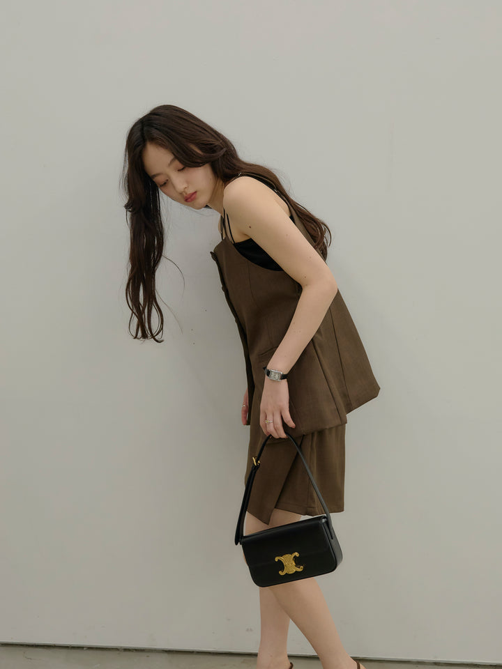 フロントボタンキャミビスチェ