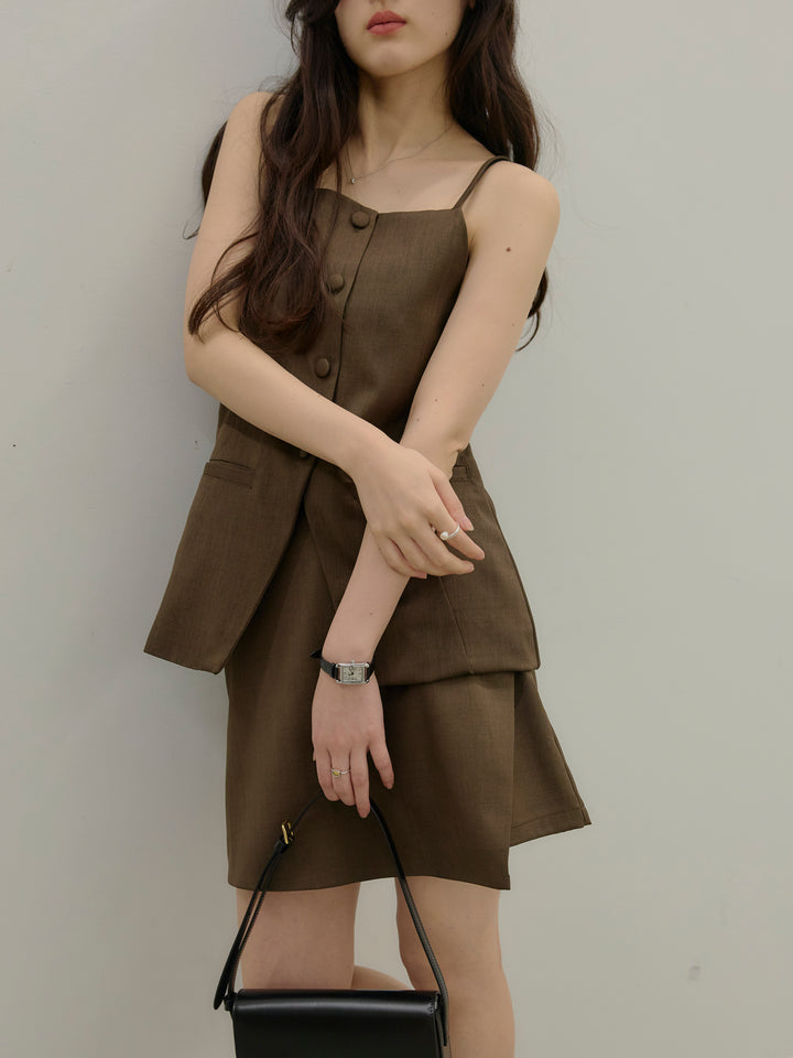 フロントボタンキャミビスチェ