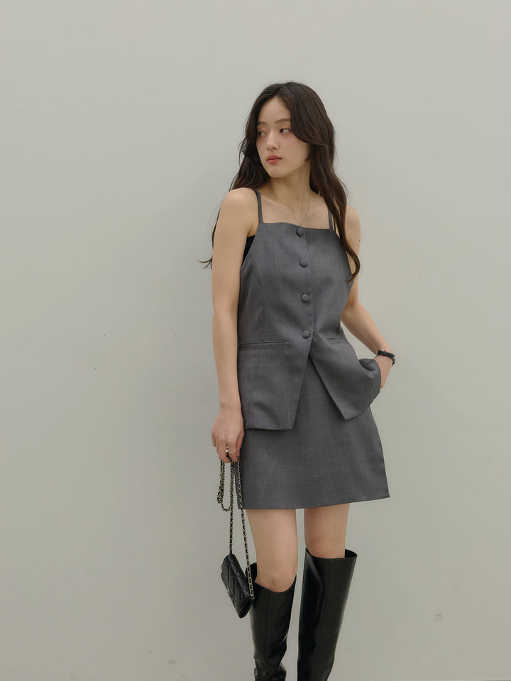 フロントボタンキャミビスチェ