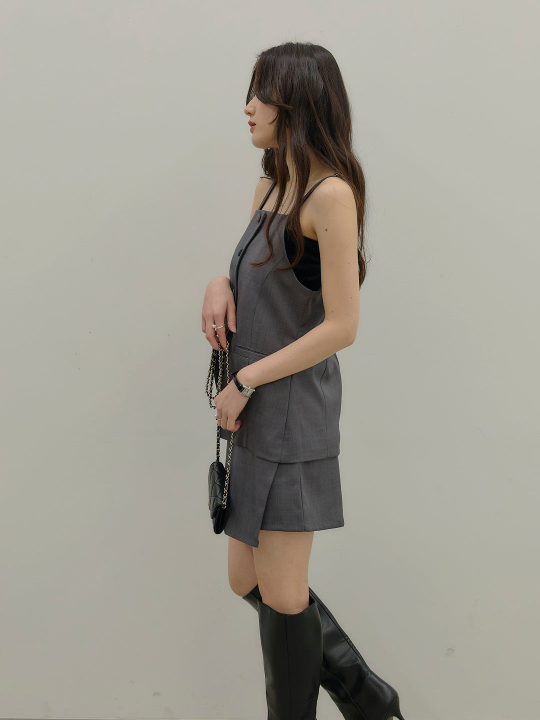 フロントボタンキャミビスチェ