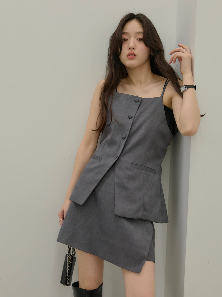 フロントボタンキャミビスチェ