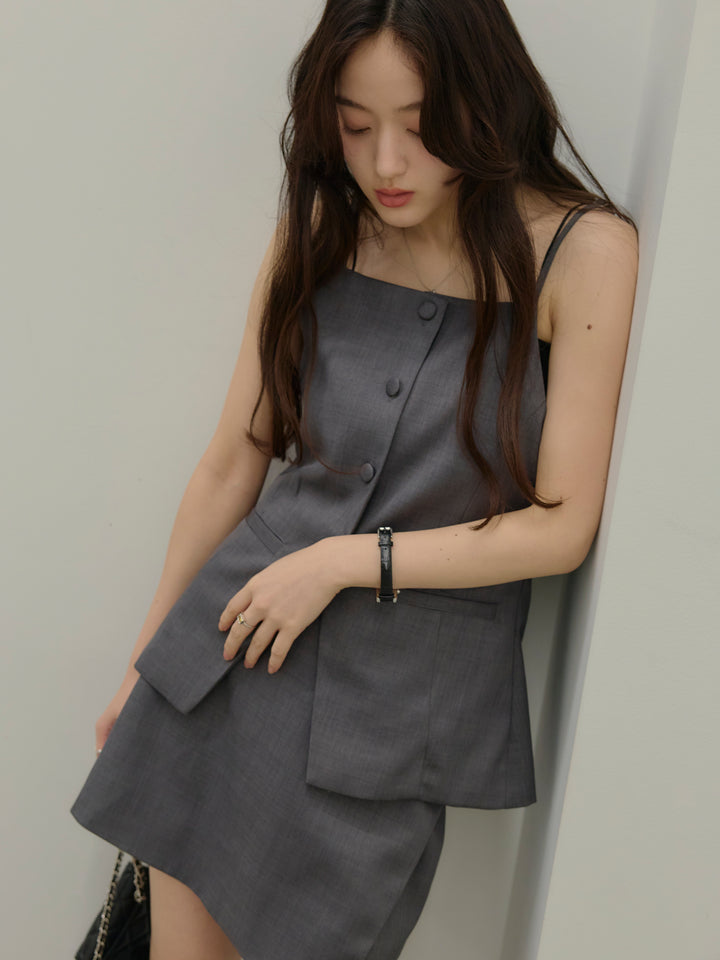 フロントボタンキャミビスチェ