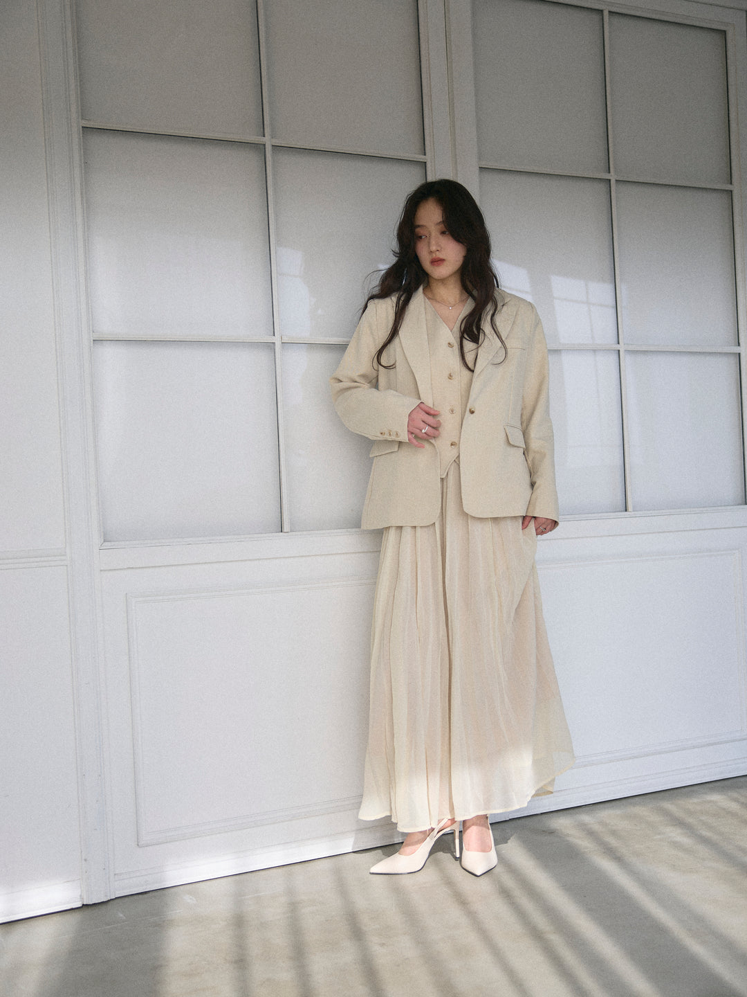 ジャケット&ベスト&プリーツスカート3 PIECES SET UP