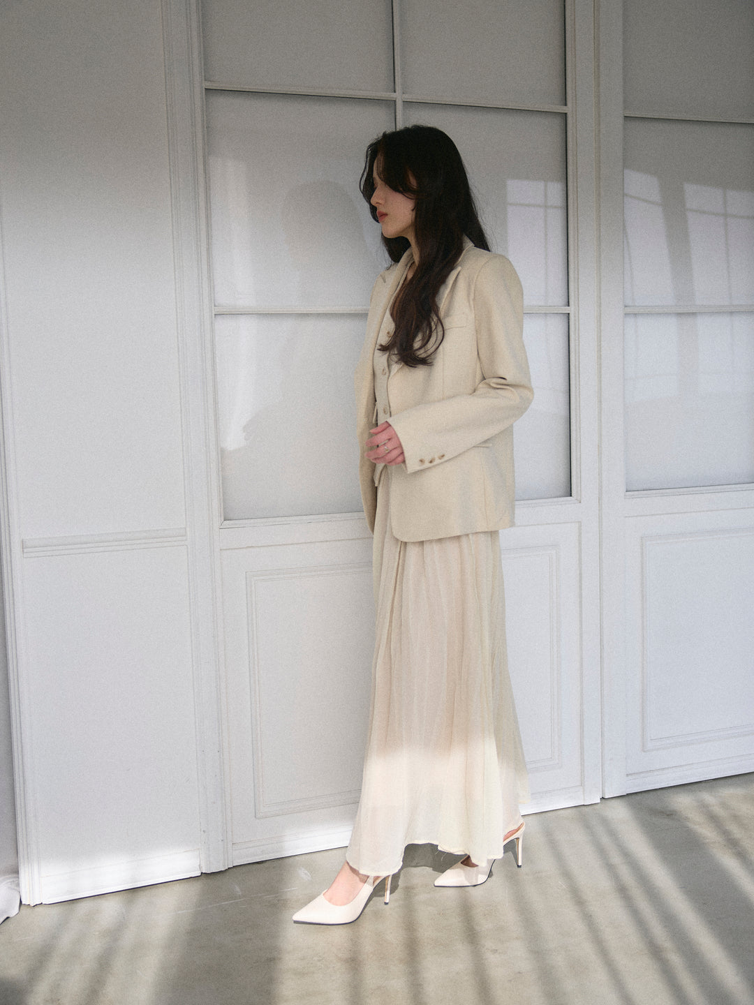 ジャケット&ベスト&プリーツスカート3 PIECES SET UP