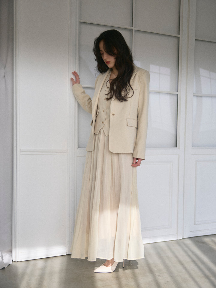 ジャケット&ベスト&プリーツスカート3 PIECES SET UP