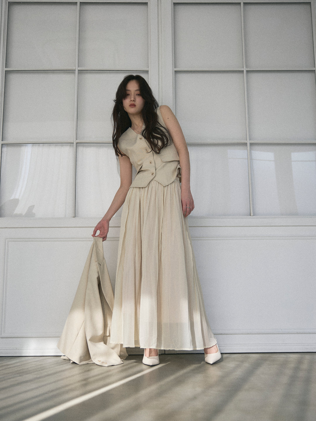 ジャケット&ベスト&プリーツスカート3 PIECES SET UP