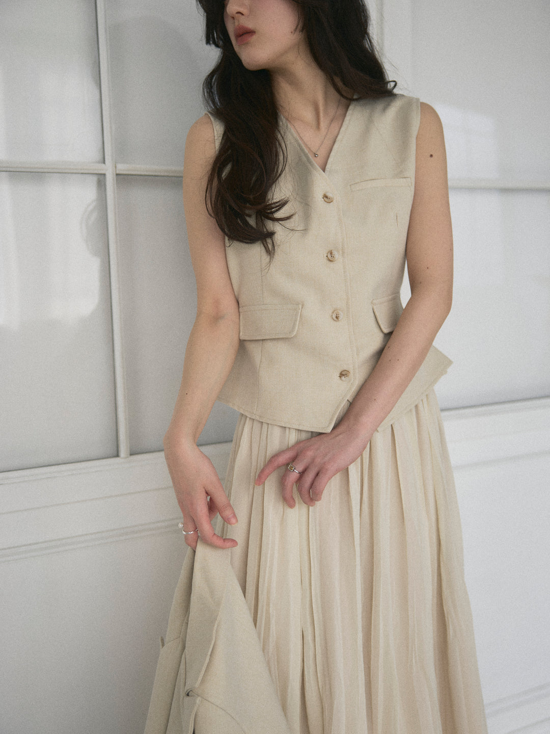 ジャケット&ベスト&プリーツスカート3 PIECES SET UP