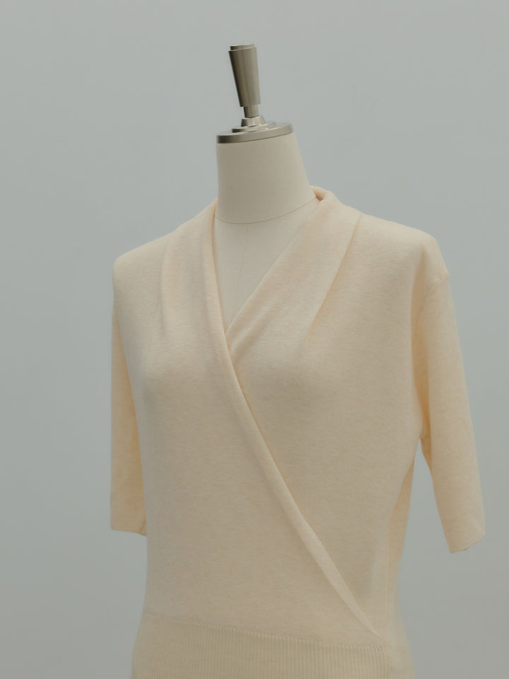 フロントクロスデザインニットトップス