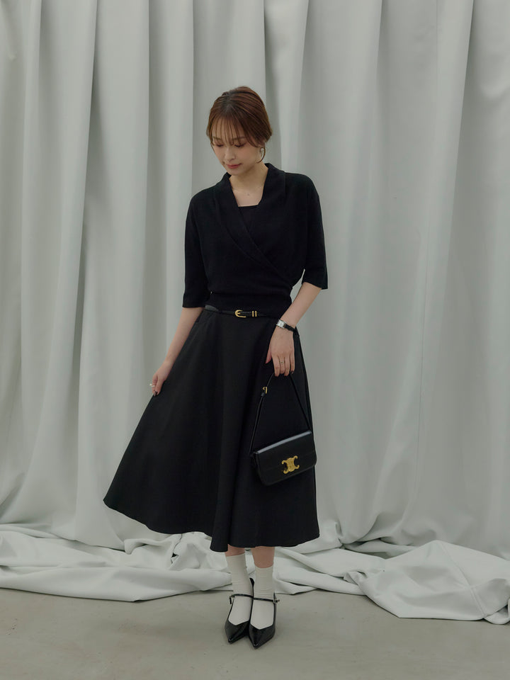 フロントクロスデザインニットトップス