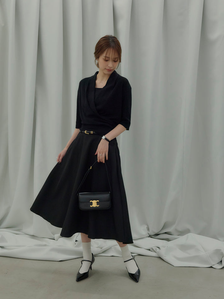 フロントクロスデザインニットトップス