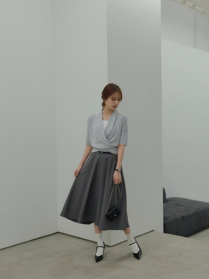 フロントクロスデザインニットトップス