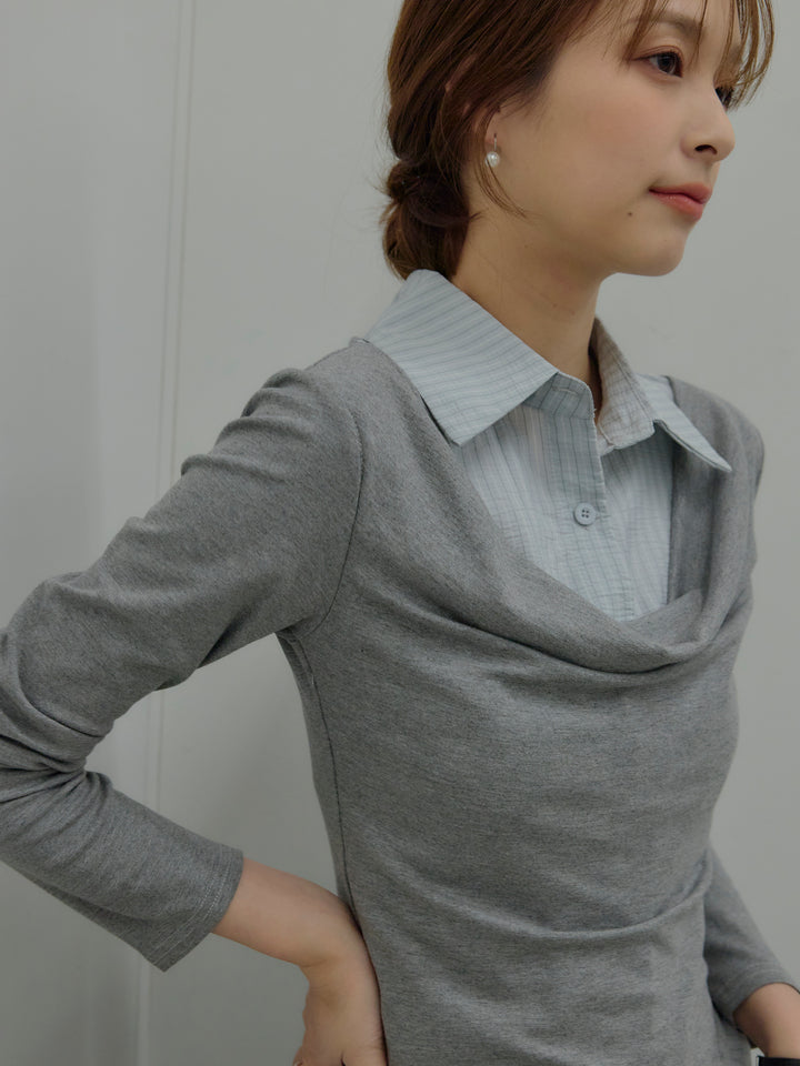 シャツドッキングドレープアソートトップス