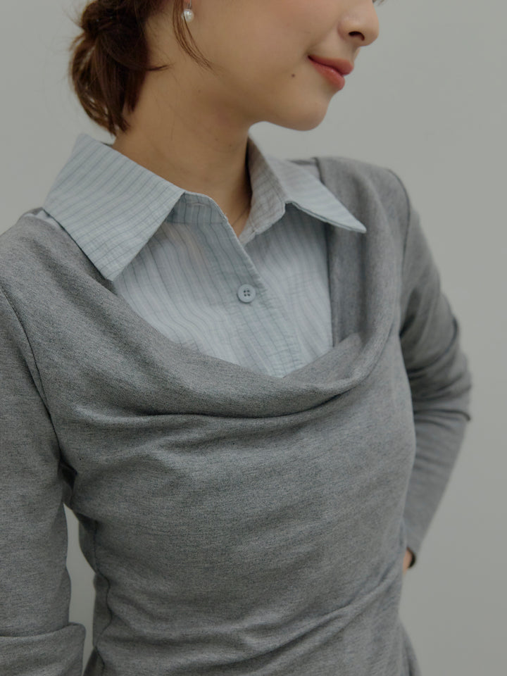 シャツドッキングドレープアソートトップス