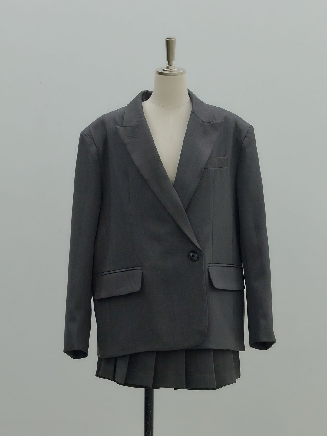 オーバーサイズループスリーブジャケット＆プリーツミニスコートSET UP