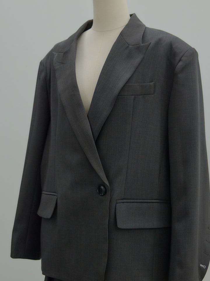 オーバーサイズループスリーブジャケット＆プリーツミニスコートSET UP