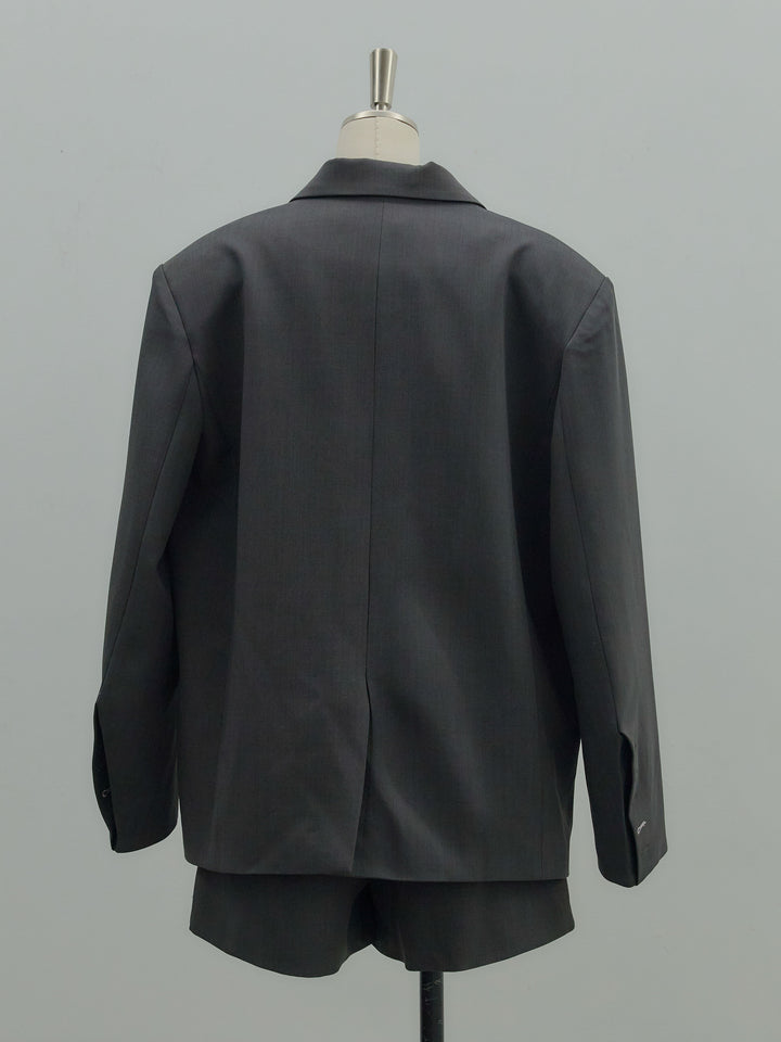 オーバーサイズループスリーブジャケット＆プリーツミニスコートSET UP