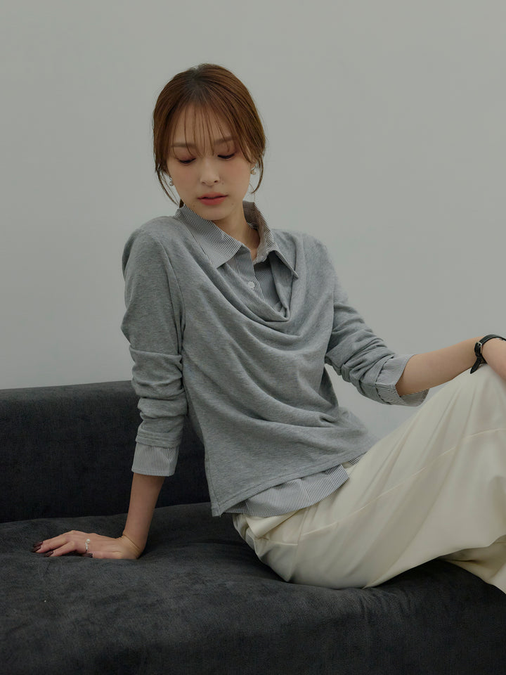 シャツドッキングドレープアソートトップス