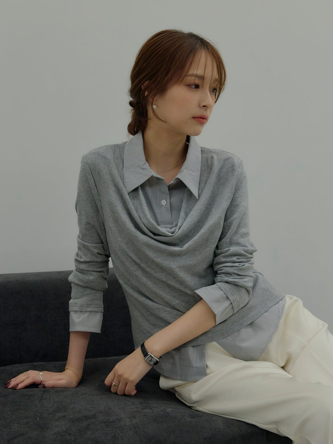 シャツドッキングドレープアソートトップス