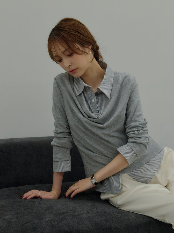 シャツドッキングドレープアソートトップス