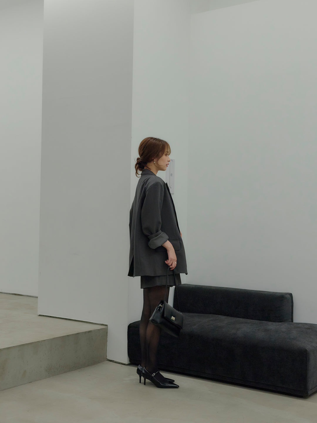 オーバーサイズループスリーブジャケット＆プリーツミニスコートSET UP