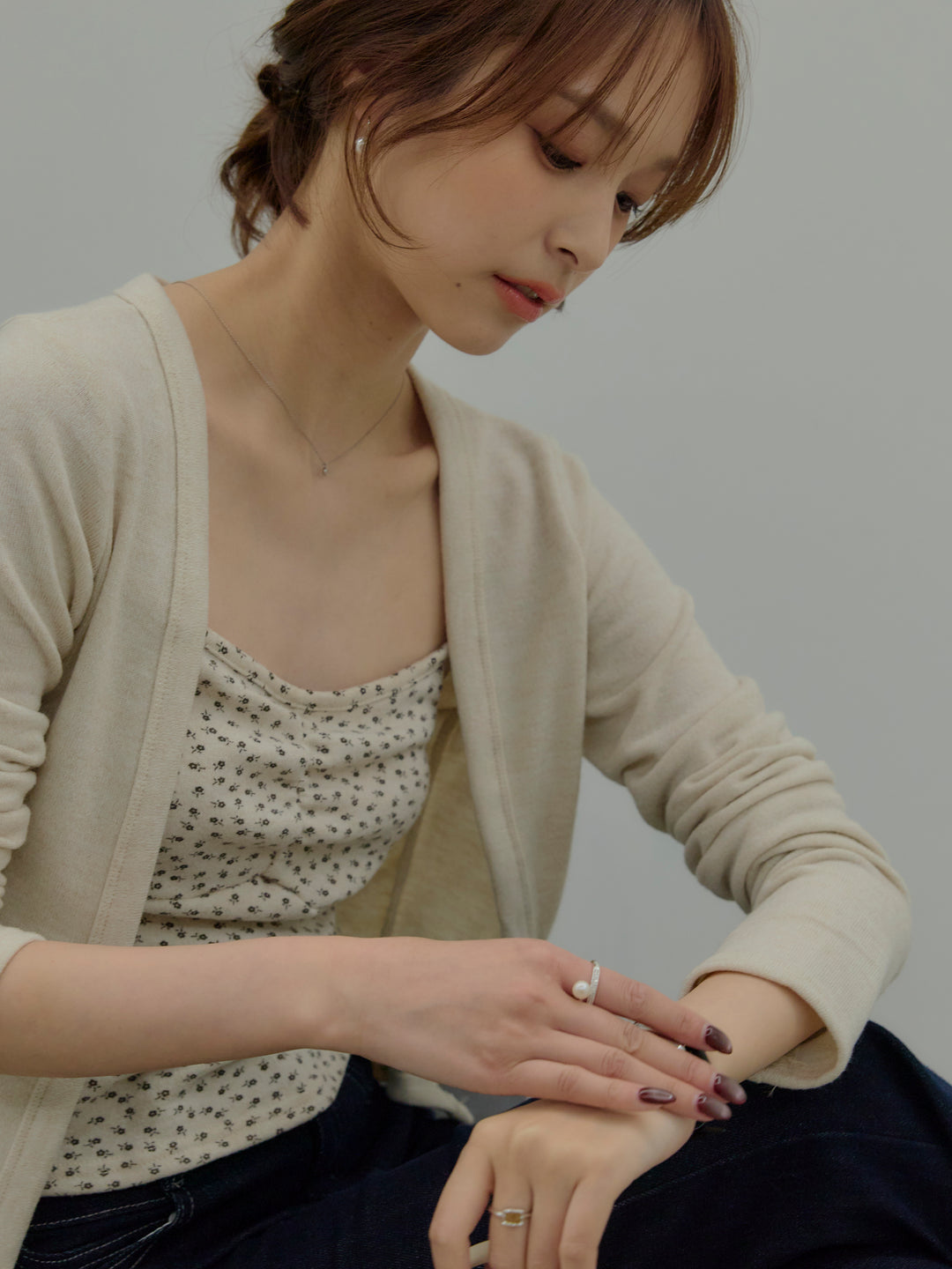 フラワーキャミソール&カーディガンSET