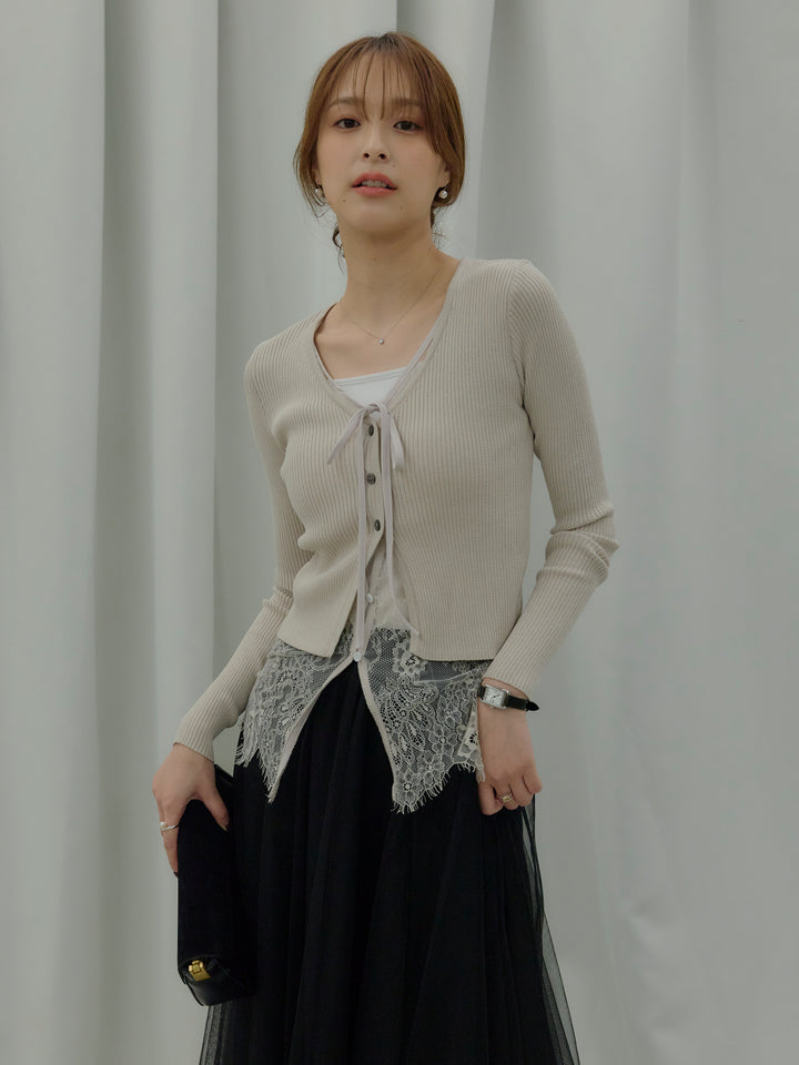 【SET】カットリブカップ付きバッククロスキャミソール+カットリブカップ付きバッククロスキャミソール(2set)