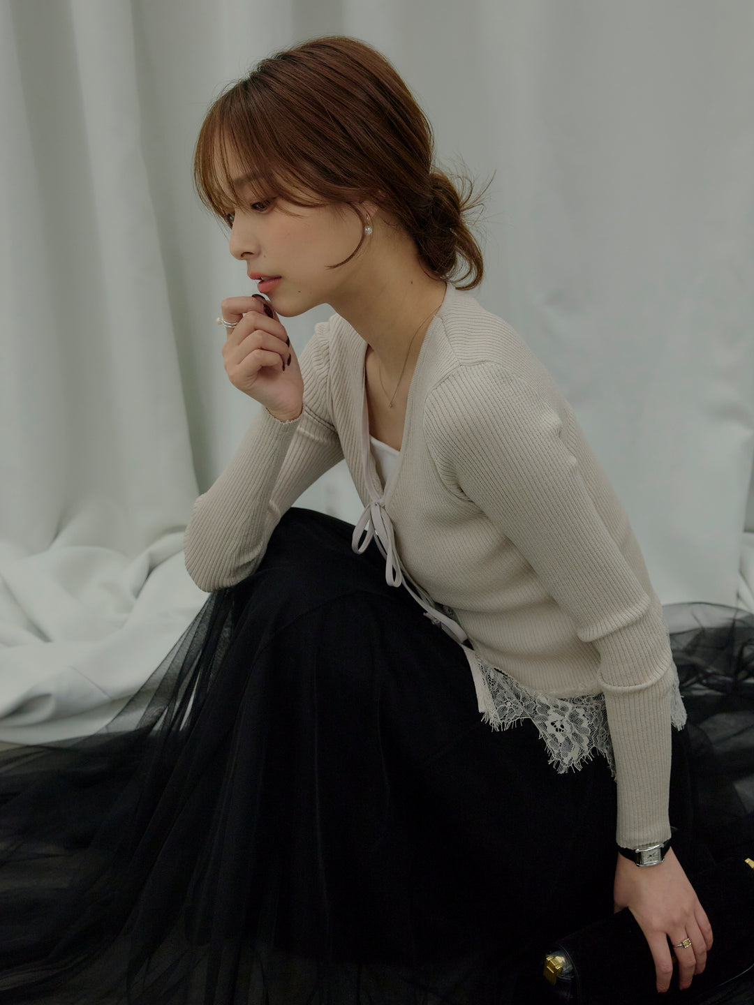 【SET】カットリブカップ付きバッククロスキャミソール+カットリブカップ付きバッククロスキャミソール(2set)