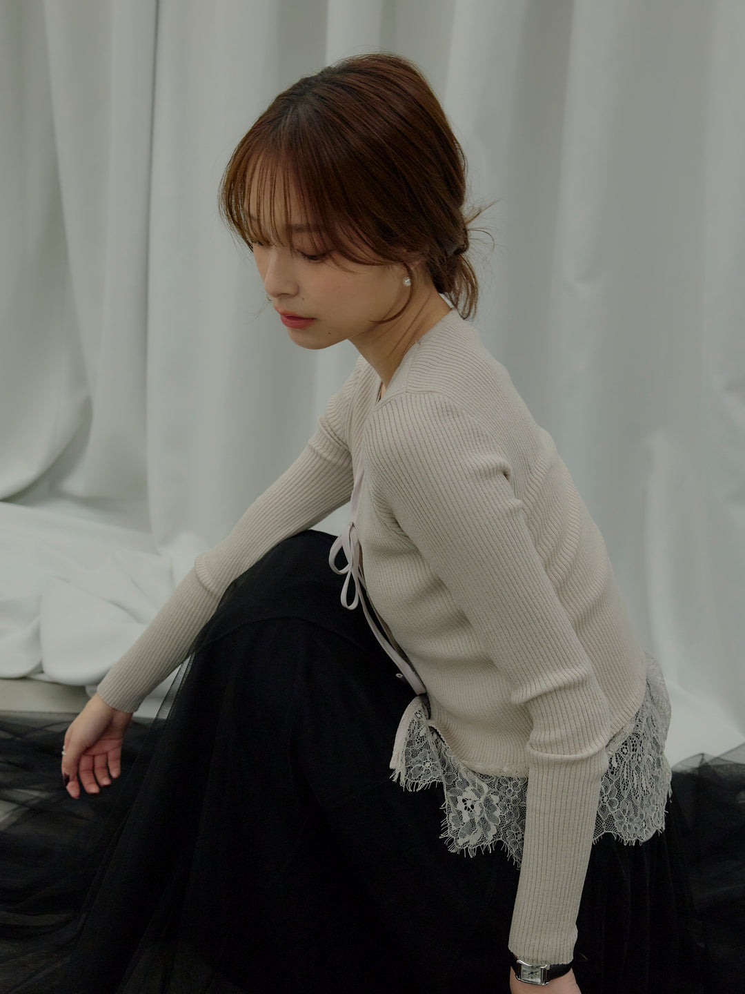 【SET】カットリブカップ付きバッククロスキャミソール+カットリブカップ付きバッククロスキャミソール(2set)