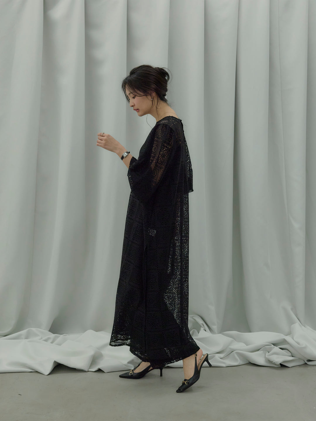 ブロックレースストレートパンツ