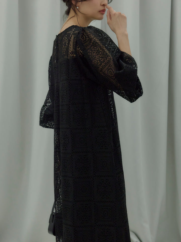 ブロックレースストレートパンツ