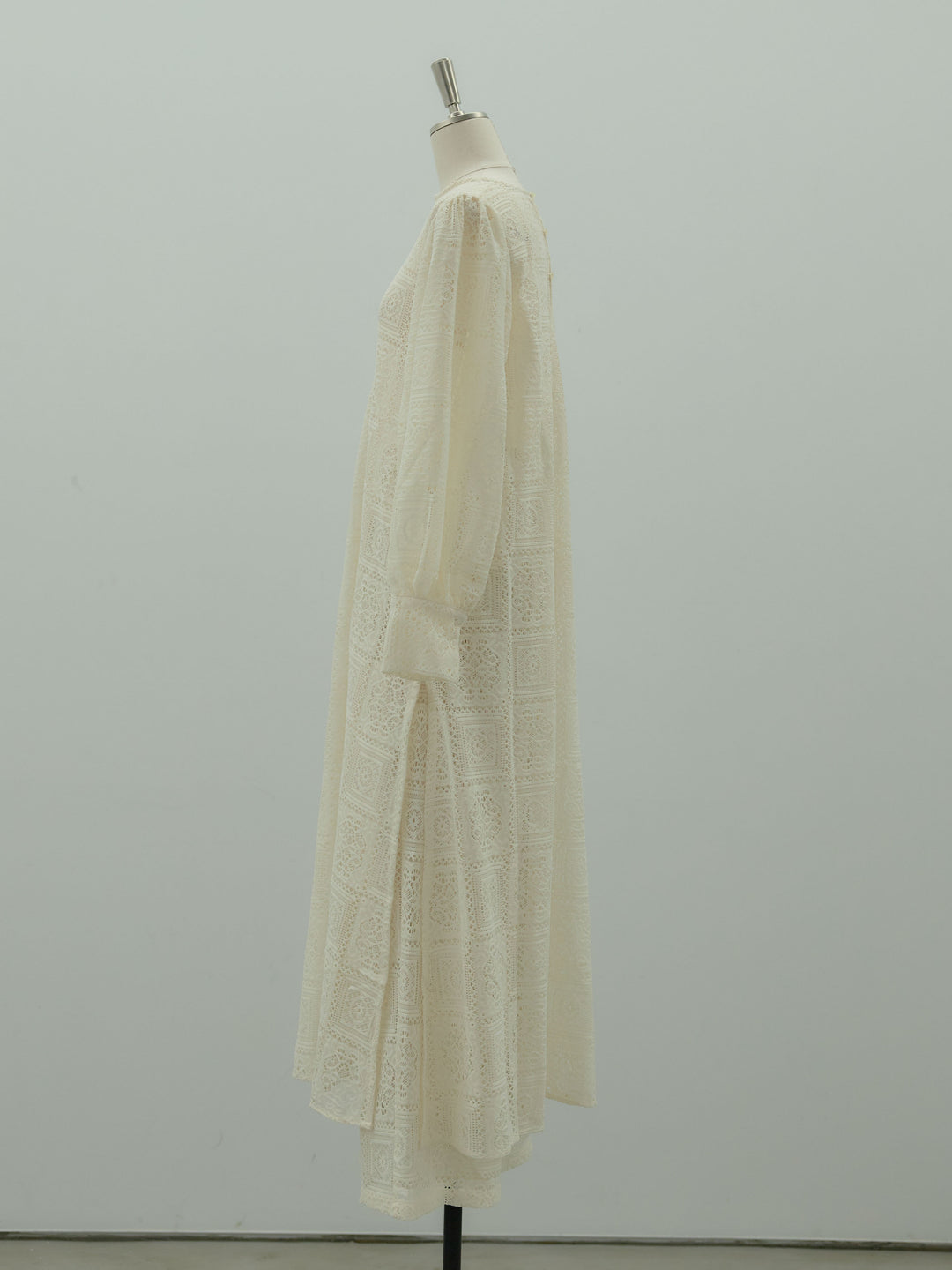 ブロックレースサイドスリットワンピース