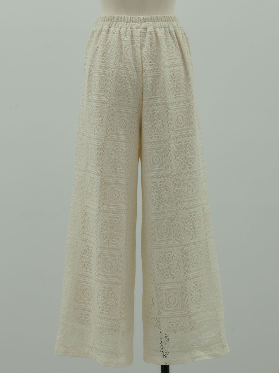 ブロックレースストレートパンツ