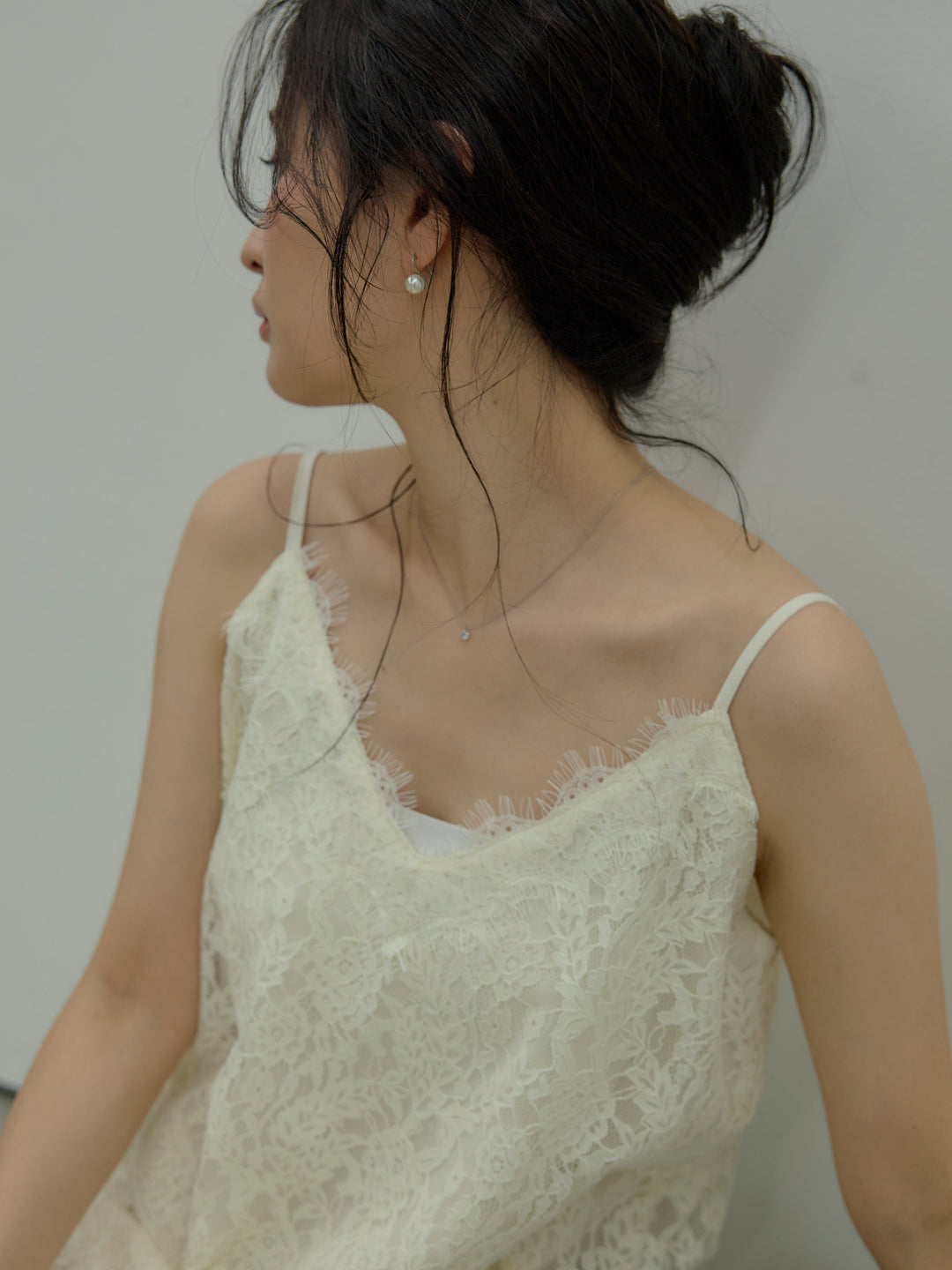 フラワーレースフレアキャミドレス