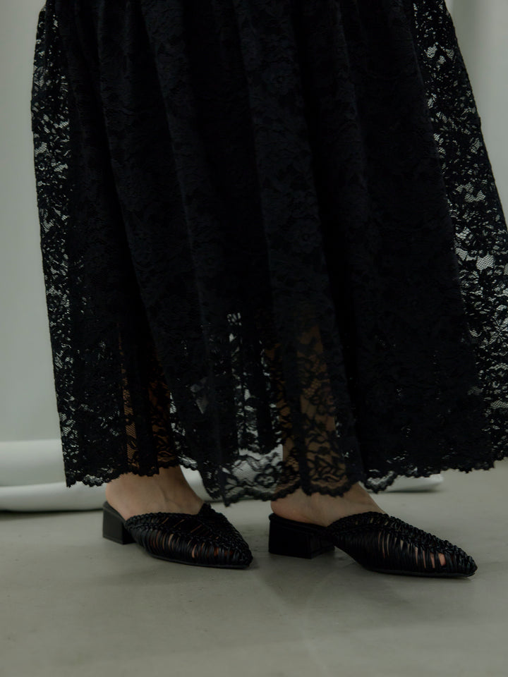 フラワーレースフレアキャミドレス