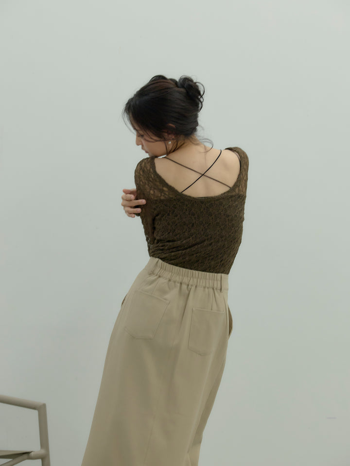フロントラップスリムスカート