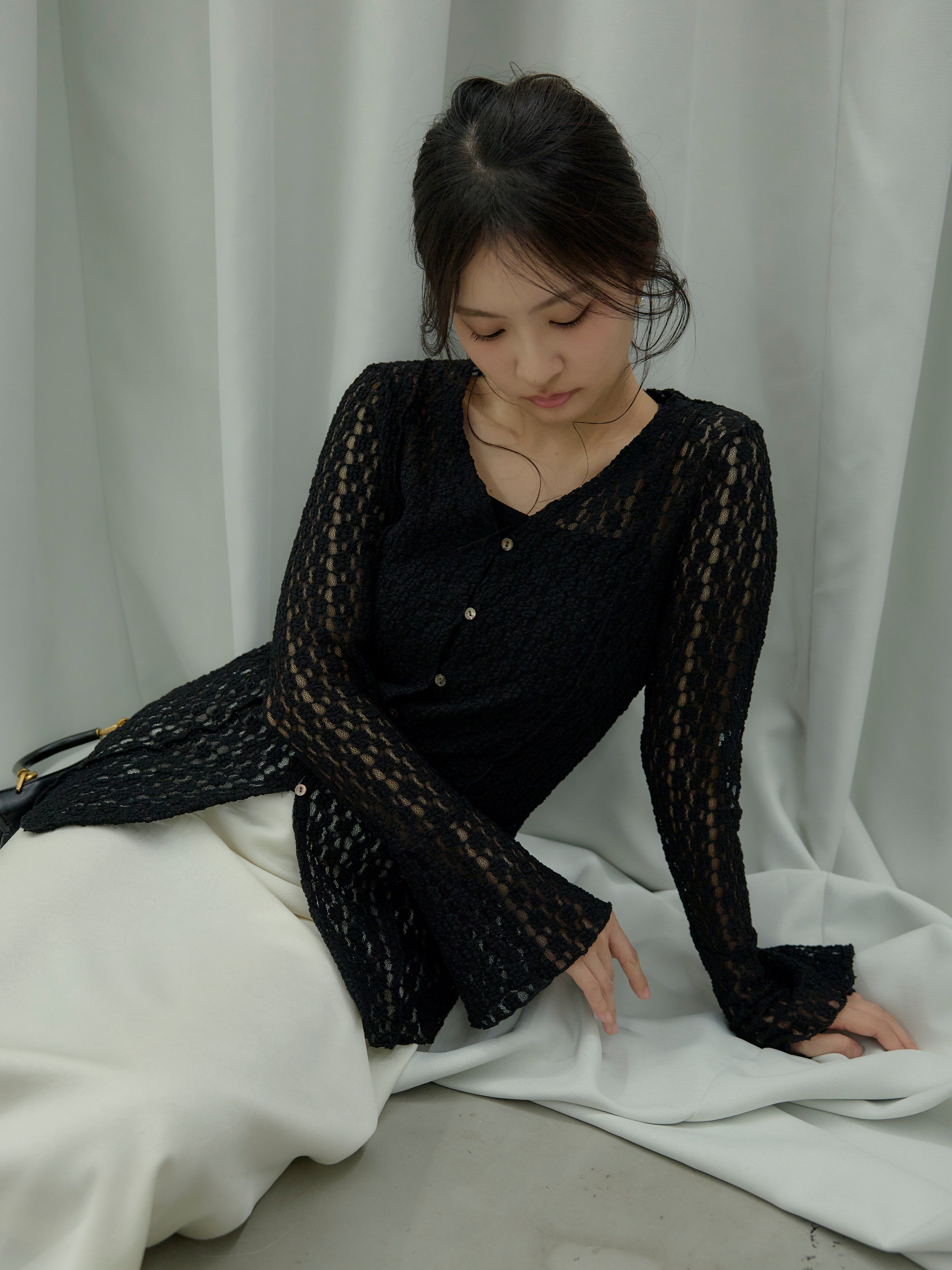 カットレースVネックカーディガン – nairo