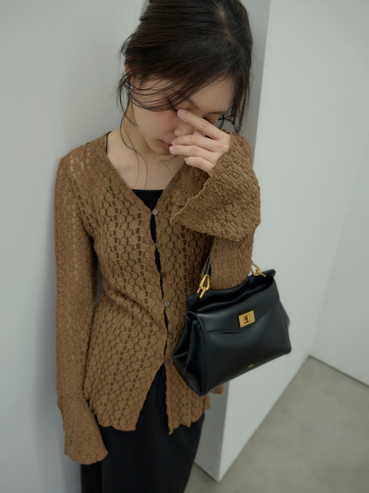 【SET】カットレースVネックカーディガン+【Essential】Authentic pencil skrt(2set)