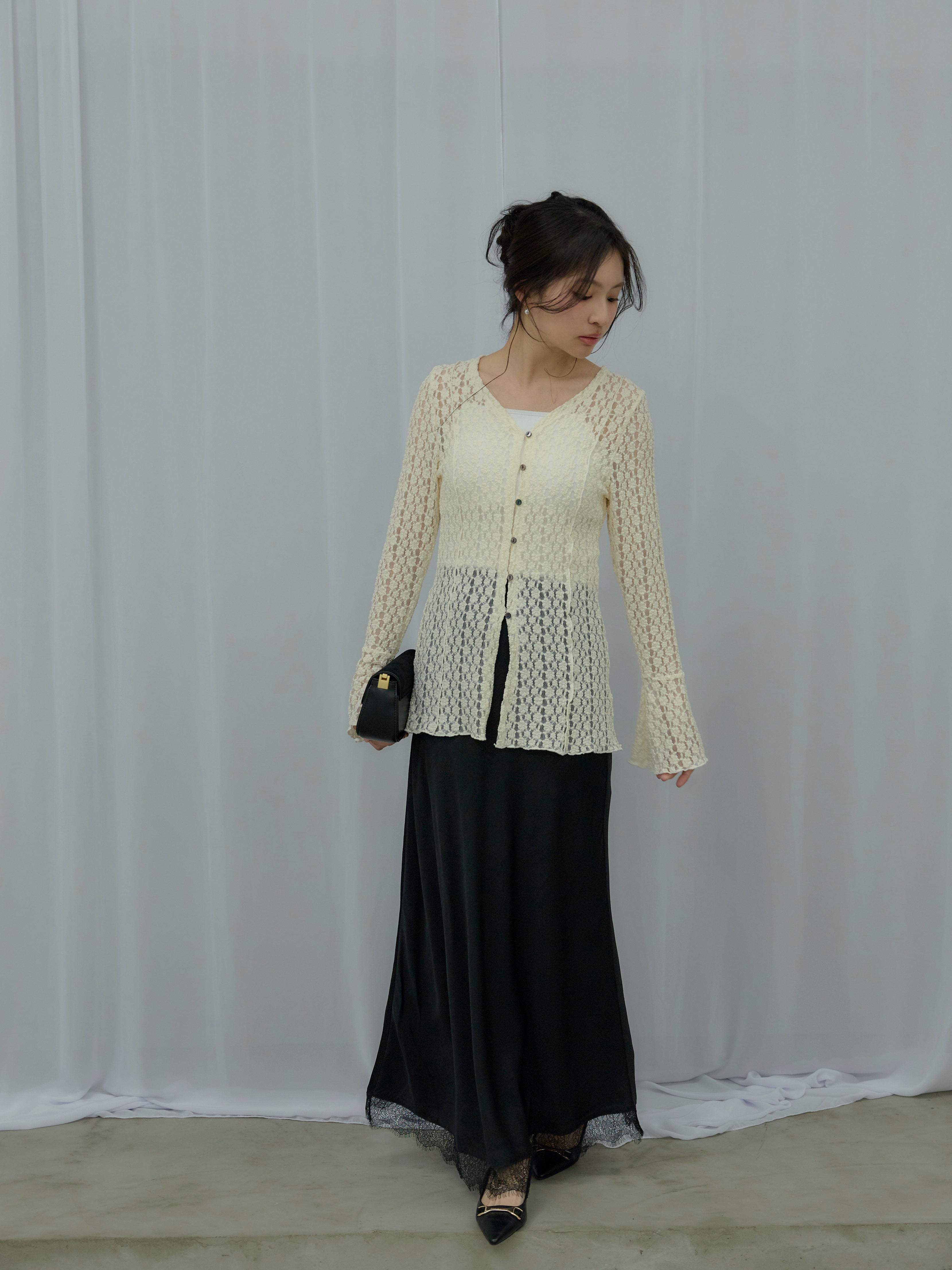 のださま専用 Y's ワイズ オシャレスカートとカーディガン ニットカーディガンにロングスカートで気分はスクールガール【“ニット